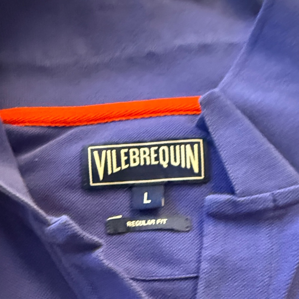 Vilebrequin Men's blue polo shirt with Red Accent